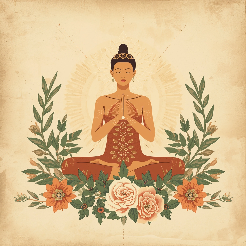 Lucid Origin Vintagestyle illustration depicting a holistic ap 2