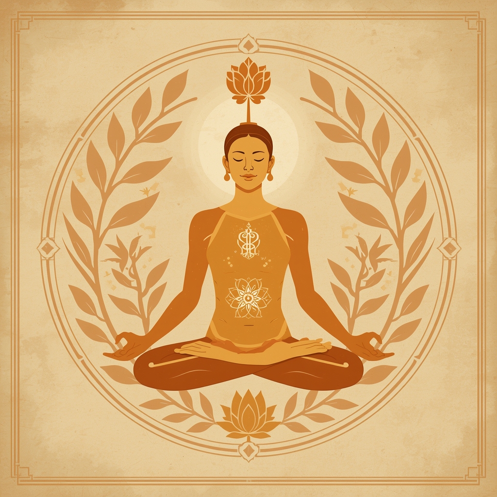 Lucid Origin Vintagestyle illustration symbolizing a holistic 0
